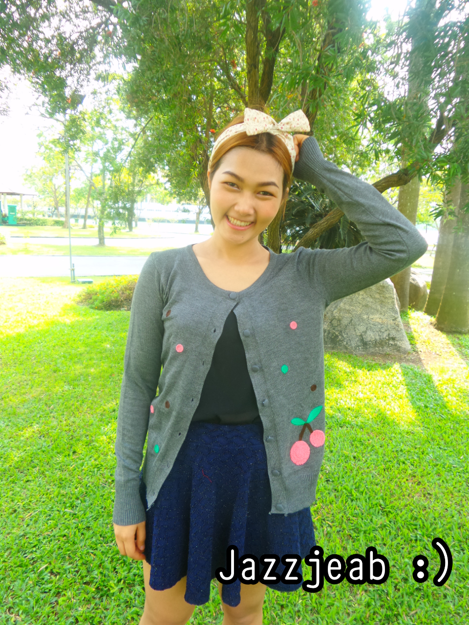 เสื้อคลุม เชอรี่ สีเทาเข้ม