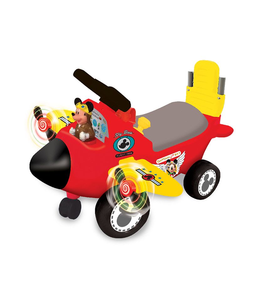 รถขาไถและผลักเดิน Kiddieland Ride On - Mickey รถขาไถ 3 In 1 Activity Plane Ride On
