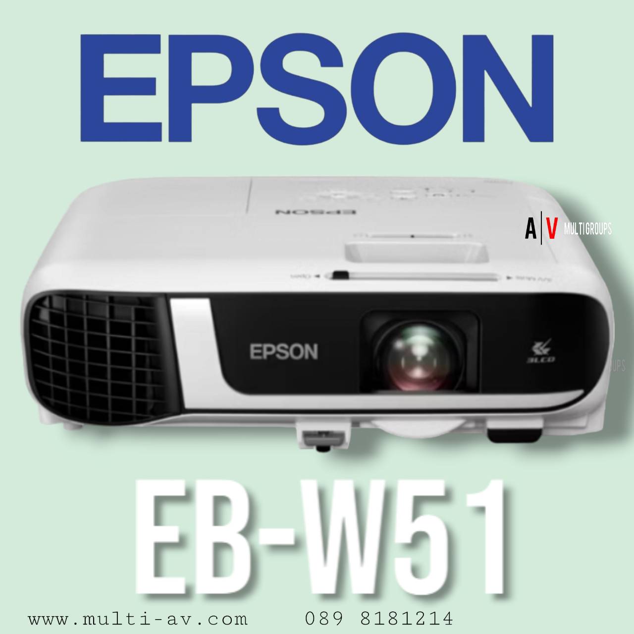 EPSON EB-W51 โปรเจคเตอร์ ความสว่าง4000 Ansi ความละเอียด(พิกเซล)1280x800(WXGA)Contrast 16,000:1 Projector