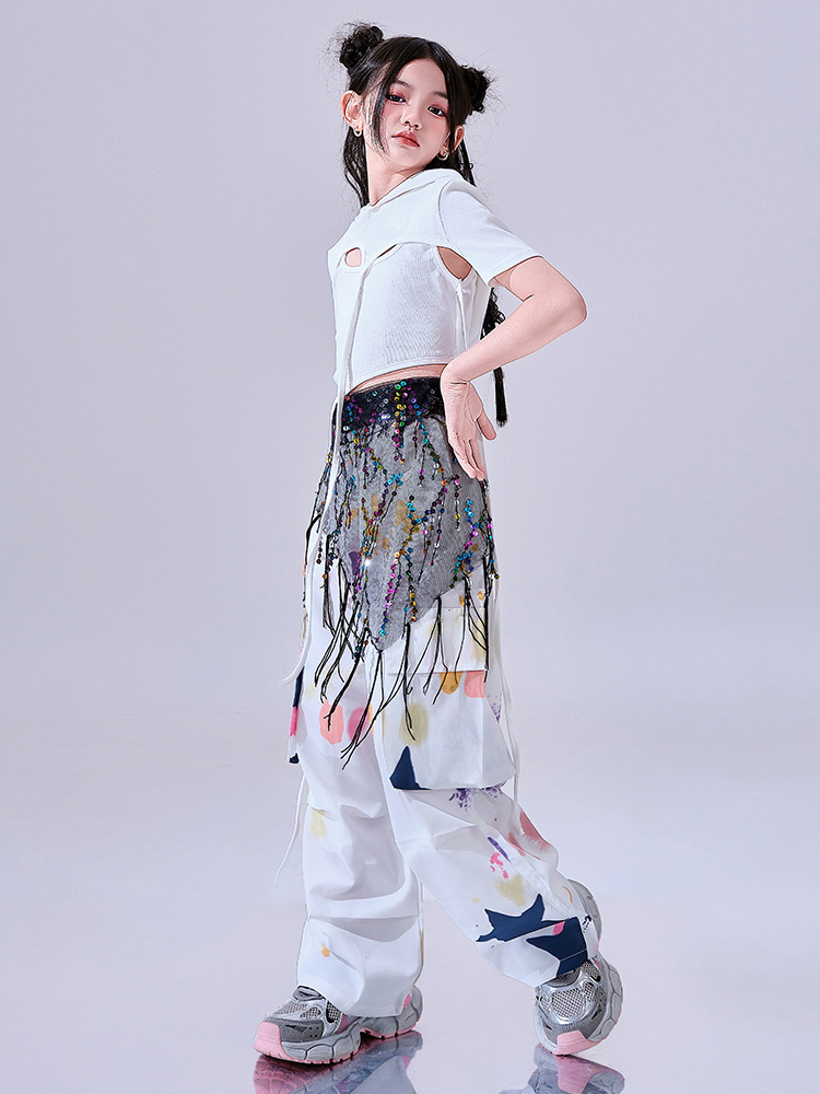 สินค้าพร้อมส่ง ชุดเต้น เซ็ตเสื้อชมพู+กระโปรง/กางเกง