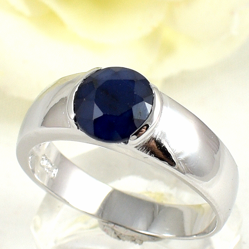 แหวนเงินแท้ราคาถูกชุบทองคำขาว ไพลินแท้ 1.85 กะรัต งานประณีตสวยงาม สั่งผลิตค่ะ