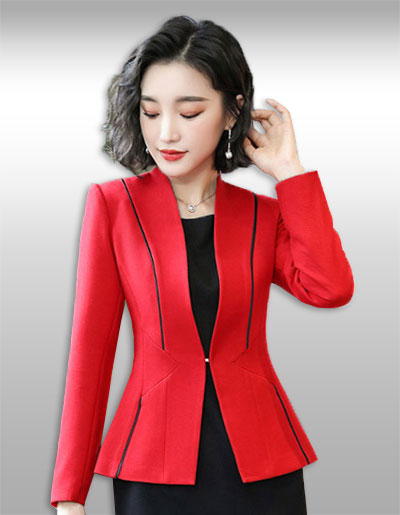 เสื้อสูทผู้หญิงสีแดงสไตล์เรียบหรู มี 7 ไซส รหัส2248