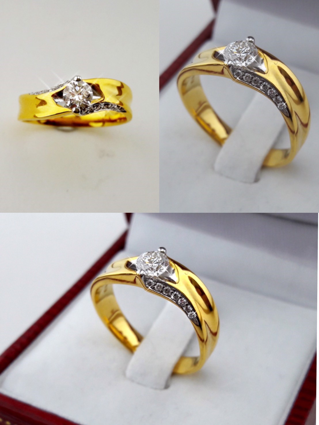 สั่งผลิตเพชรเบลเยี่ยมคัท แหวนแต่งงาน แหวนหมั้น ใส่เที่ยว ออกงาน แหวนทองคำ 18K เพชรแท้ 0.49 กะรัต 4.60 กรัม น้ำ 99 ราคาถูกมาก มีใบรับประกันค่ะ