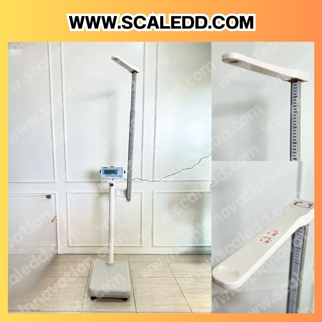 เครื่องชั่งน้ำหนักคน เครื่องชั่งน้ำหนักบุคคล พร้อมวัดส่วนสูง และคำนวณค่า BMI ชั่งได้ 250kg ความละเอียด 100g วัดส่วนสูงได้210cm ยี่ห้อ NAGATA BW-1410H