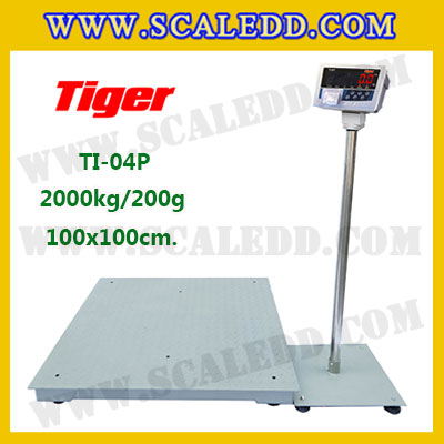 เครื่องชั่งพร้อมปริ้นเตอร์ในตัว พิกัด 2000kg รุ่น TI-04P ขนาดแท่น 100x100cm. เครื่องชั่งน้ำหนัก2000kg เครื่องชั่งดิจิตอล2000kg ตาชั่ง2000kg ตาชั่งดิจิตอล2000kg พิกัดน้ำหนัก 2000kg ค่าละเอียด 200g เครื่องชั่งยี่ห้อ TIGER รุ่น TI-04P