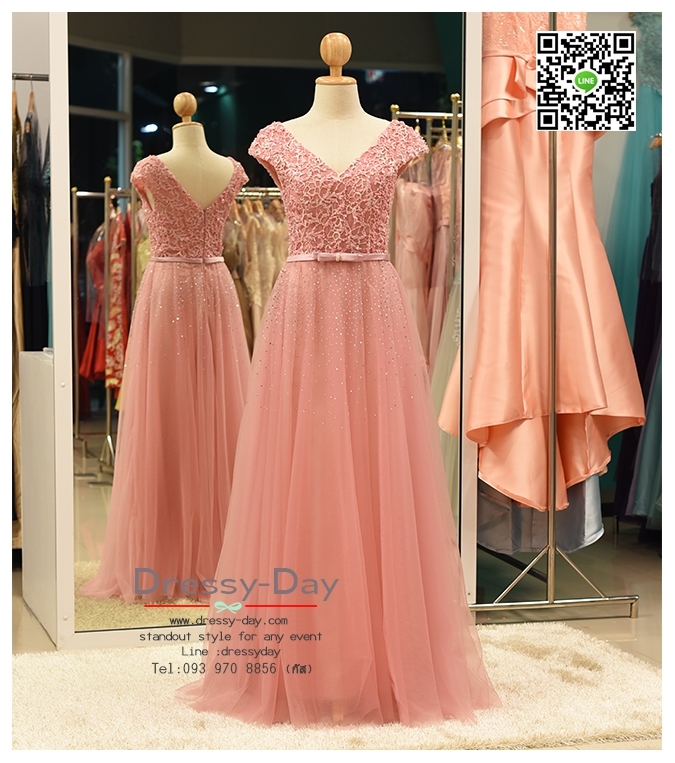 รหัส ชุดราตรี : PFL052 แขนกุด สีชมพูกลีบบัว สวยหรู สง่า ใส่ออกงานกลางคืน งานรับกระบี่ งานพรหมแดง ไปงานแต่งงาน ชุดยกน้ำชา ชุดถ่ายพรีเวดดิ้งใส่ถ่ายพรีเวดดิ้งแนวเจ้าหญิง ริมทะเล หรือในสวน แบบชมพู่ หรือใส่งานวันจริง ที่สวยที่สุดในโลก