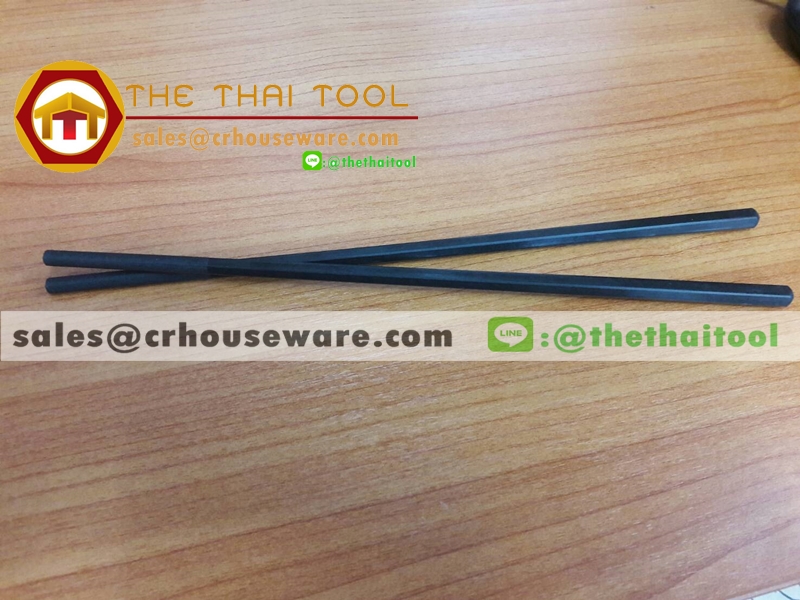 ตะเกียบชาบู ทนร้อน 200 องศา สีดำ 9.5 นิ้ว, Made in Thailand Simple Reusable VALOX Resin Non-roll Black Chopsticks in Japanese Shabu Shabu Asian Style with Heat Resistance