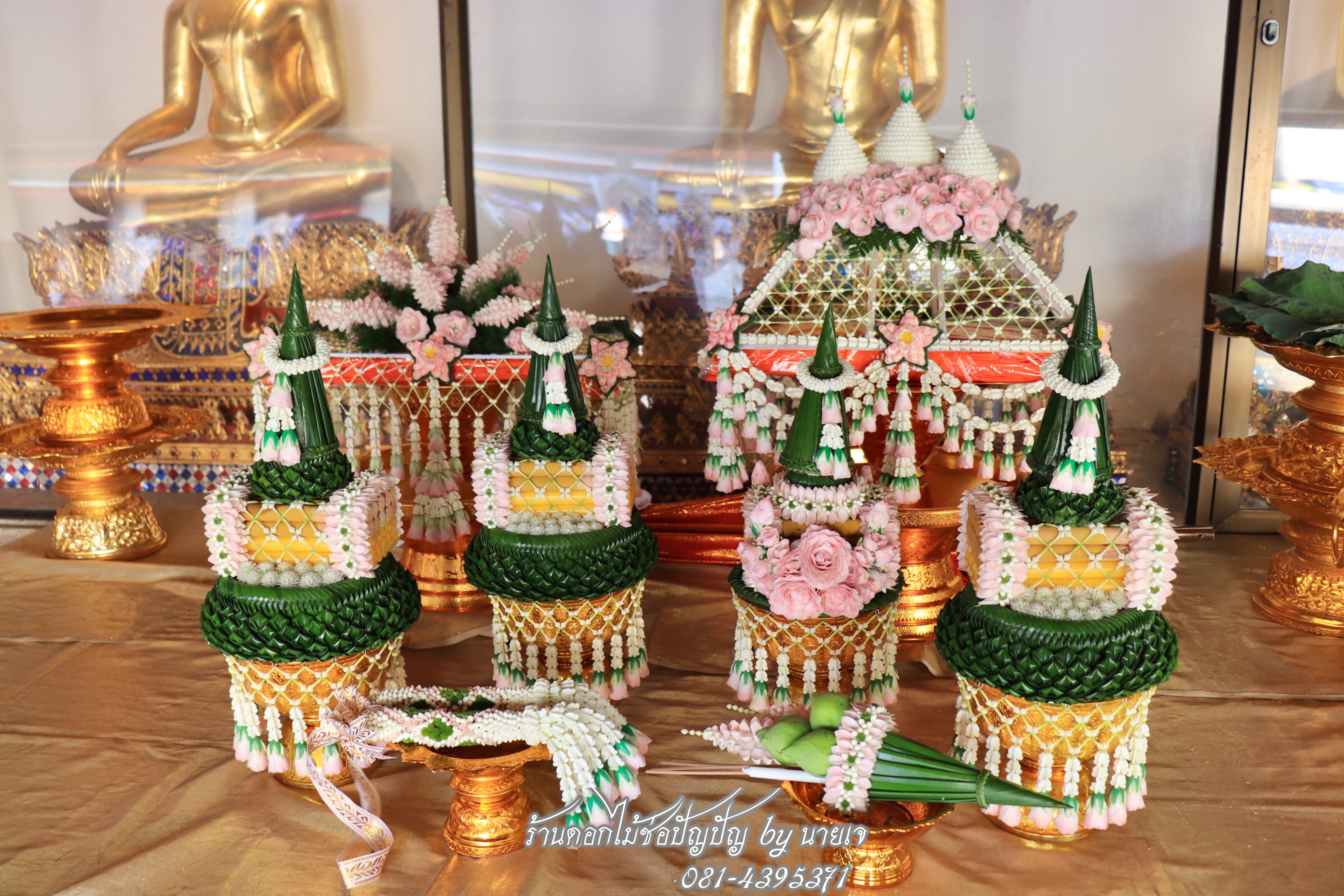 ชุดเครื่องบวชดอกไม้สด ชุดC6 24พย.61 ส่งงานวัดสระเกศฯ