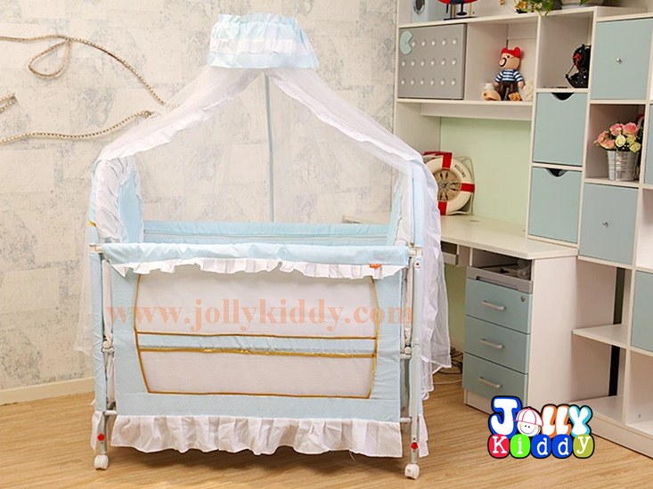 เตียงนอนเด็ก (สไตล์ยุโรป) สีชมพู TP21023 ครบเซ็ทแถมเปลเล็ก