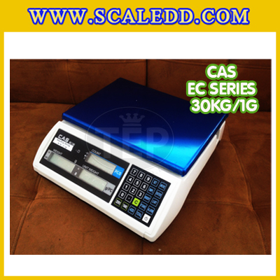 เครื่องชั่งนับจำนวนตั้งโต๊ะ30kg เครื่องชั่งน้ำหนัก30kg เครื่องชั่ง30kg กิโล ตาชั่งนับชิ้นงาน30kg เครื่องชั่งดิจิตอล30kg. ความละเอียด1g ยี่ห้อ CAS รุ่น EC (เครื่องชั่งผ่านตรวจรับรอง)