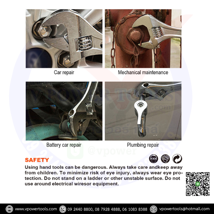 Harden ประแจเลื่อน มีสเกล ชุบโครม รุ่นงานหนัก ขนาด 8", 10", 12", 15", 24" ⬇️⤵️สินค้ามีตัวเลือก