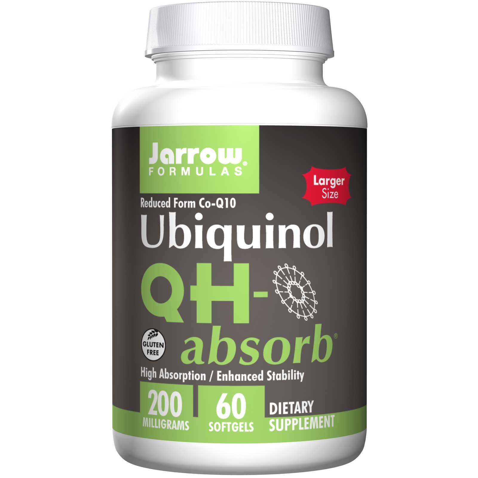 (Pre-order)Jarrow Formulas, Ubiquinol QH-Absorb, 200 mg, 60 Softgels ดูดซึมได้ดีกว่า CoQ10 ช่วยเพิ่มพลังงานให้กับเซลล์ ชะลอการเสื่อมสภาพของเซลล์ ช่วยบำรุงหัวใจ