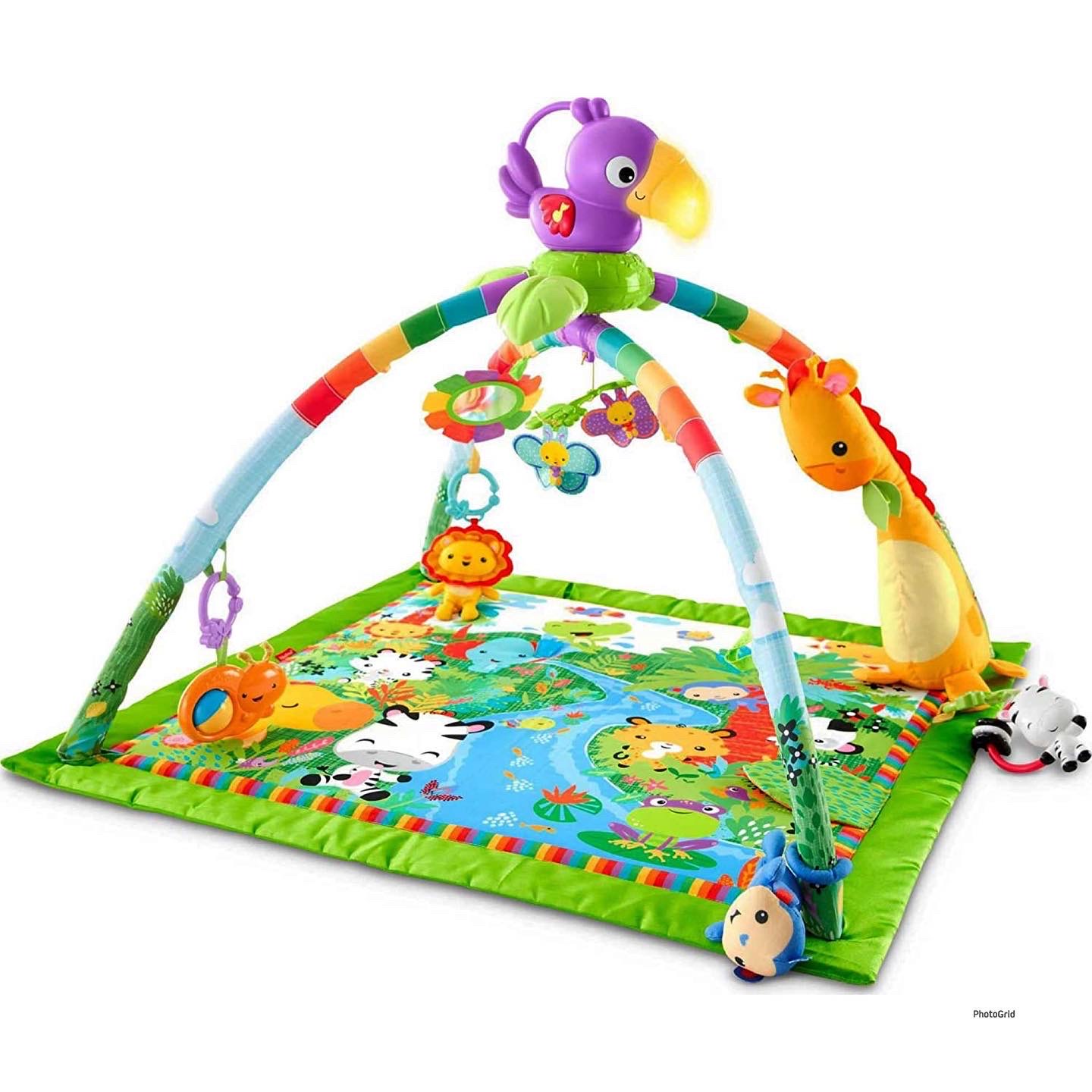 เบาะรองนอนรุ่นใหม่ล่าสุด Fisher-Price Rainforest Music & Lights Deluxe Gym