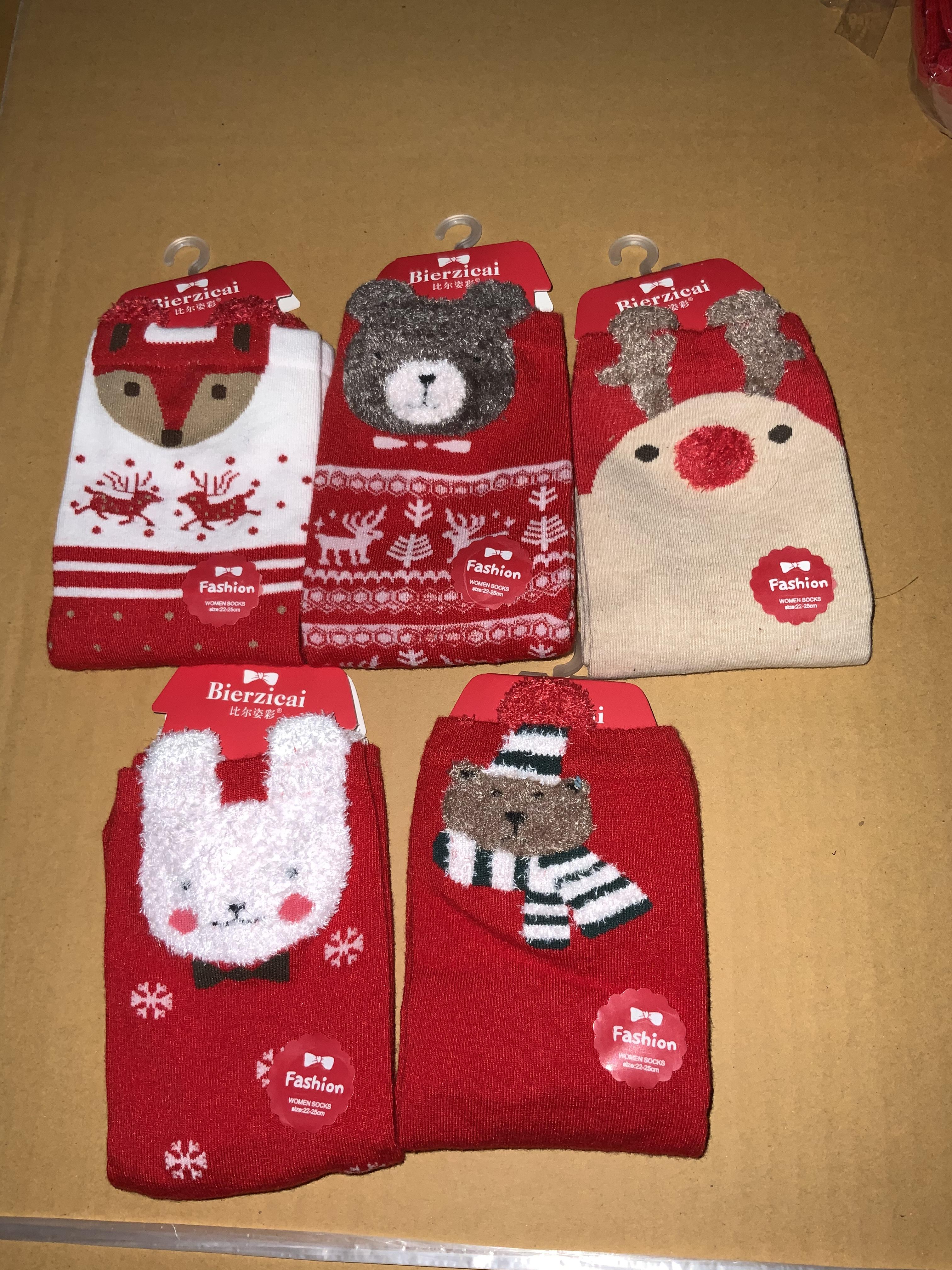 Fถุงเท้าเด็ก ลายคริสมาสต์