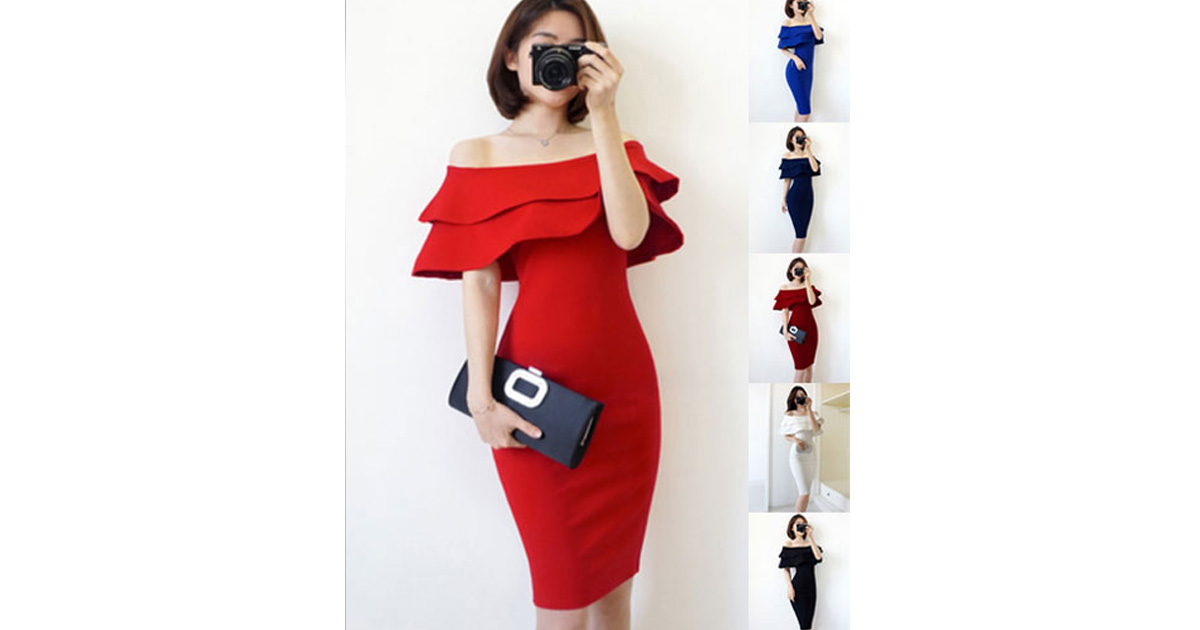 สินค้าพรีออเดอร์ ชุดเดรสแฟชั่นสไตล์เรียบหรู 6สี 4ไซส รหัส PO-Dress-008