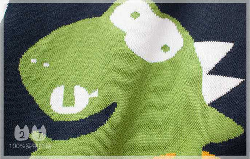 เสื้อกันหนาวไหมพรม ไดโนเสาร์ สีแดง,เทา,กรม