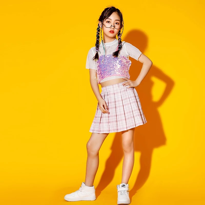 friendly4kid ชุดเต้น เด็กหญิง เสื้อแขนสั้น+กระโปรง สไตล์สายเกาหลี