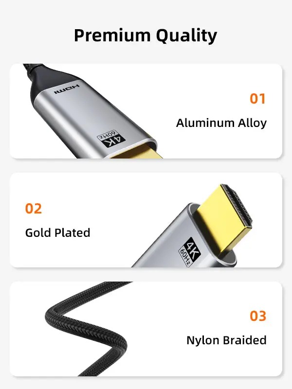 Premium USB C To HDMI Cable 4K 60Hz by Cabletime