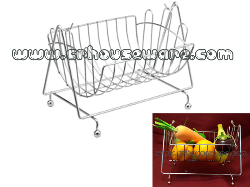 ตะกร้าใส่ผลไม้ ทรงแอปเปิ้ล สแตนเลส Chingcha basket put fruit stainless steel shape apple. 075-ST-907