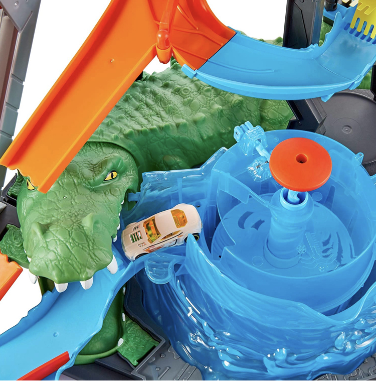 Hot Wheels City Ultimate Gator Car Wash™ Play Set ชุดราง รถฮอตวิล ขนาดใหญ่ รถเปลื่ยนสี