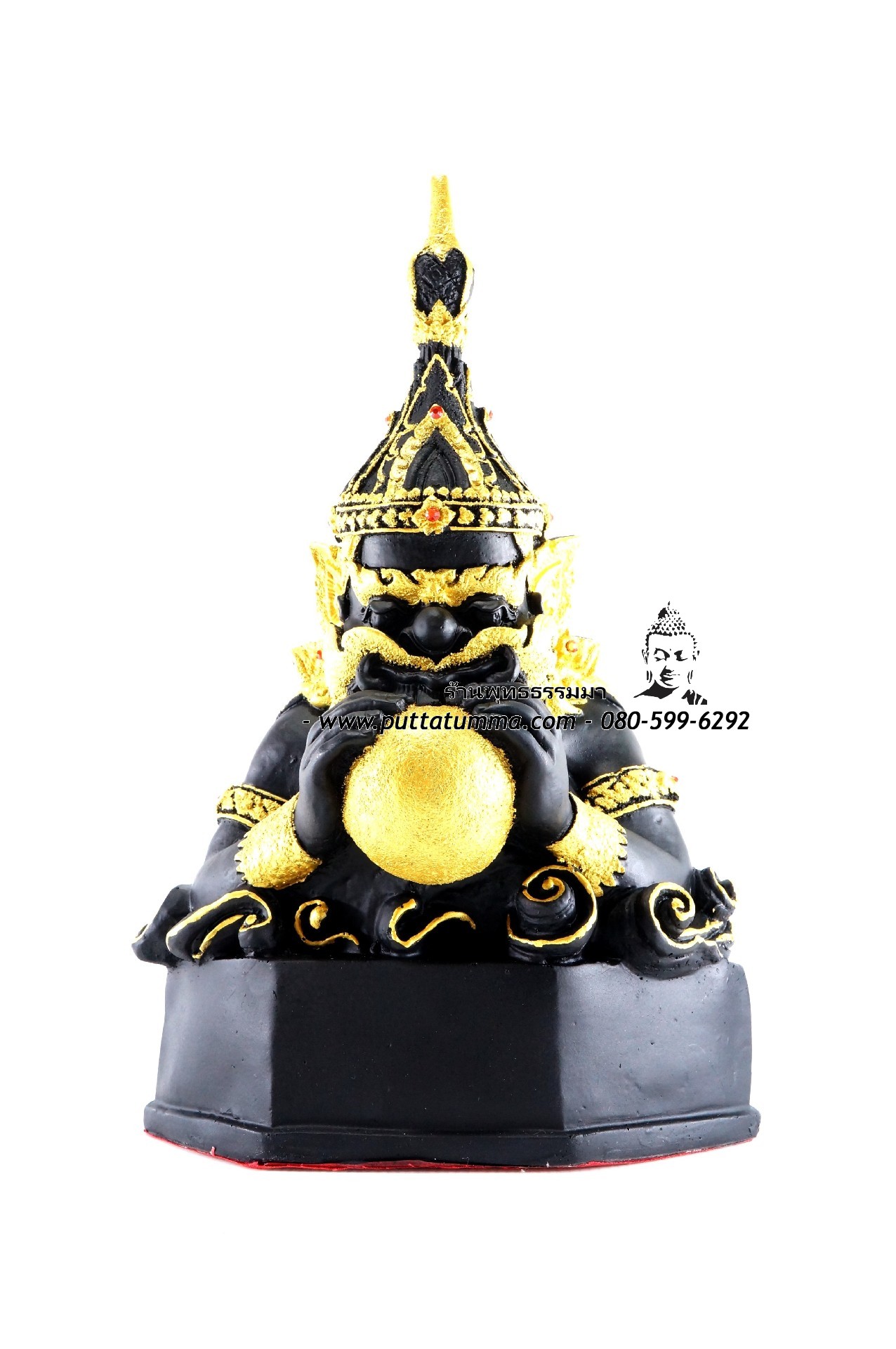 พระราหู เนื้อเรซิ่น สีดำทรงเครื่อง 9 นิ้ว