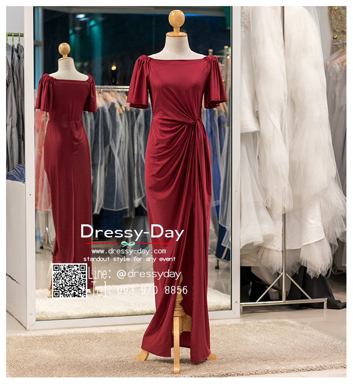 รหัส ชุดราตรียาว : PFL106 ชุดราตรียาว สีแดง/แดงเบอร์กันดี้ Burgundy ผ่าหน้า ไหล่ปาด สุดเซ็กซี่ เหมาะใส่ออกงานกลางคืน งานแต่งงาน งานกาล่าดินเนอร์ งานเลี้ยง งานพรอม งานรับกระบี่
