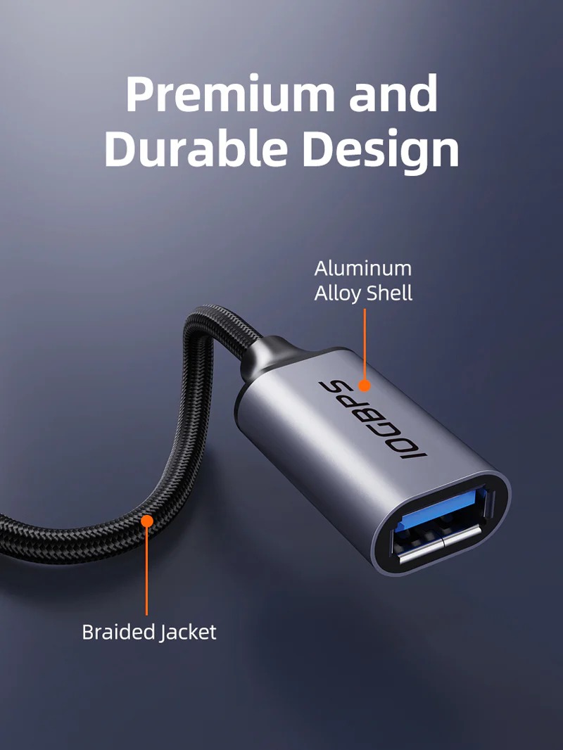 OTG 10Gbps USB-C Male to USB-A Female Adapter by Cabletime