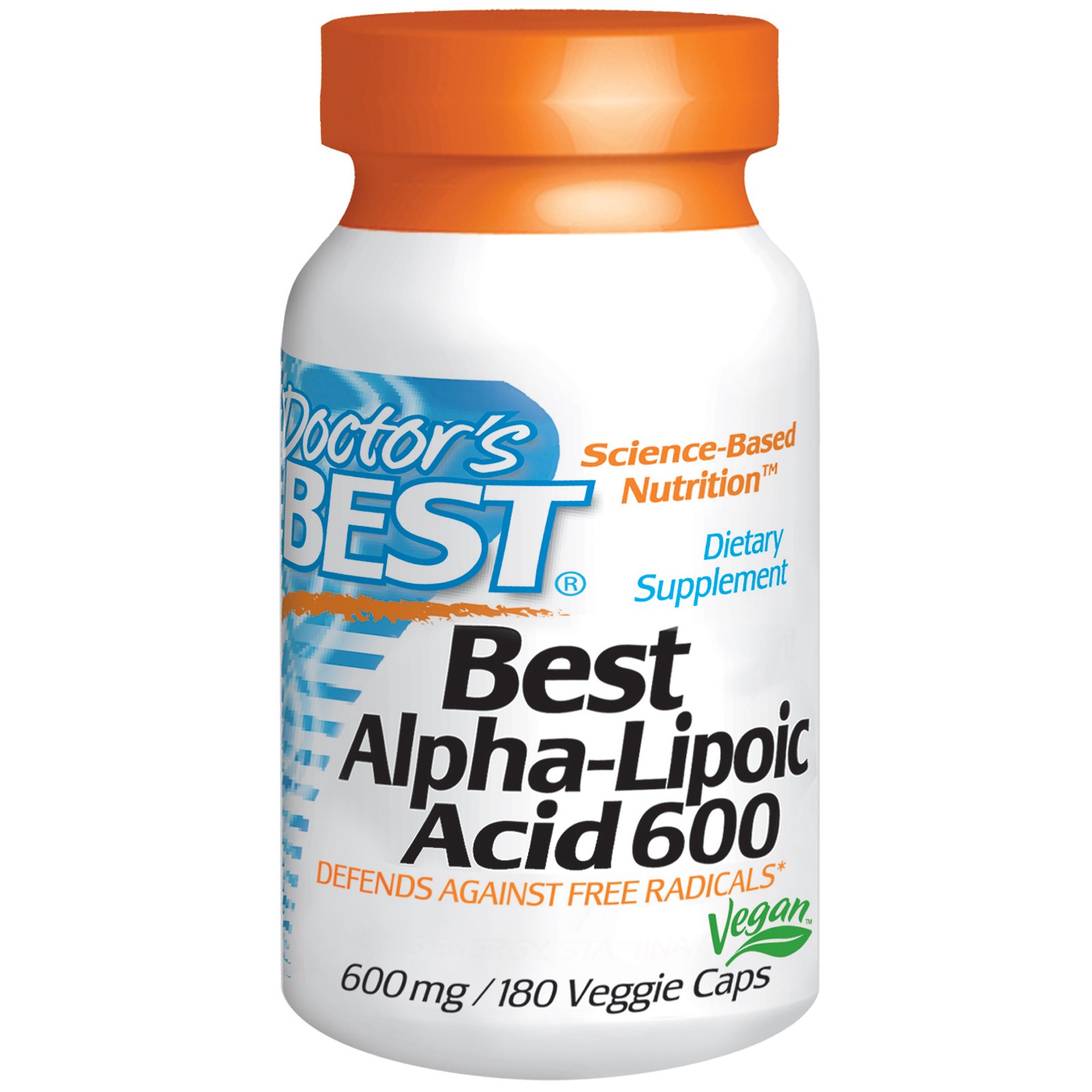Doctor's Best, Best Alpha-Lipoic Acid, 600 mg, 180 Veggie Caps กรดอัลฟาไลโปอิก ช่วยเพิ่มประสิทธิภาพของสารต้านอนุมูลอิสระอื่นๆ ช่วยป้องกันและลดการอักเสบของสิว