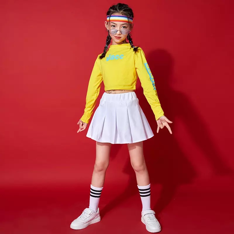 ชุดเต้น ชุดฮิปฮอป เซ็ตสีเหลือง