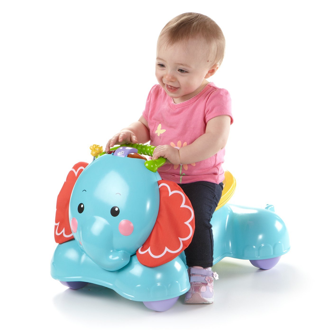 รถขาไถและรถผลักเดิน Fisher-Price 3-in-1 Bounce, Stride and Ride Elephant