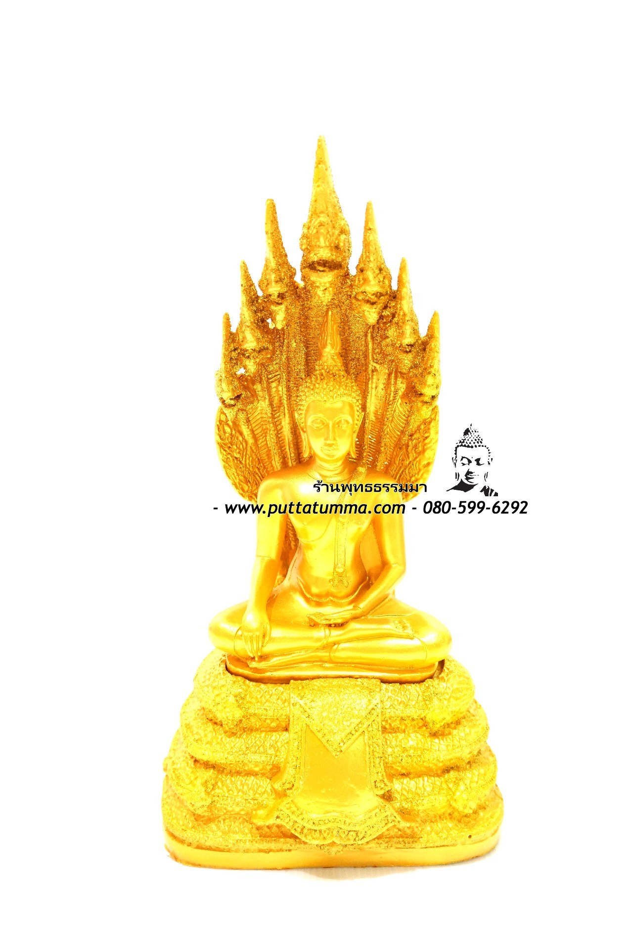 พระประจำวันเสาร์ เนื้อเรซิ่น พ่นทอง หน้าตัก 5 นิ้ว สูง 13 นิ้ว