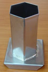 แท่นหล่อเทียนสเตนเลส รูปหกเหลี่ยม-สูง 10 ซม. รหัสสินค้า 016-CH-04 Candle Mold Hexagon Shape. 016-CH-04