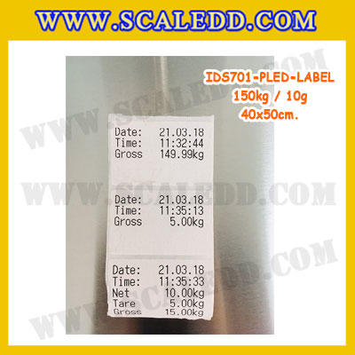 เครื่องชั่งดิจิตอลชั่งน้ำหนัก ยี่ห้อ SDS รุ่น IDS701-SS พิกัดน้ำหนัก 500kg ค่าละเอียด 50g ขนาดแท่น 1x1 เมตร