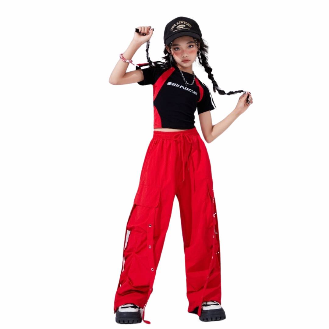 พร้อมส่ง ชุดเต้น เซ็ตชายหญิง เสื้อแขนสั้น+กางเกงขายาวสายรัด