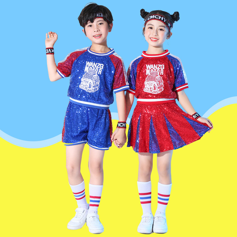 ชุดเต้น ปักเลื่อม เซ็ทหญิงชาย เสื้อ+กางเกงกระโปรง**สินค้าเปิดจอง