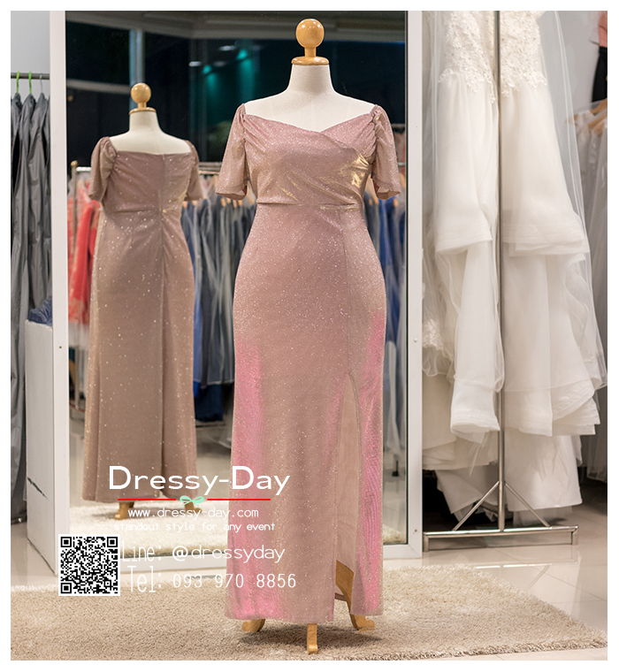 รหัส ชุดราตรียาว : PFL090 ชุดราตรียาว สีชมพู/โรสโกลด์ ไหล่เปาด เข้ารูป ผ่าด้านข้างสุดเซ็กซี่ เหมาะใส่ออกงานกลางคืน งานแต่งงาน งานกาล่าดินเนอร์ งานเลี้ยง งานพรอม งานรับกระบี่