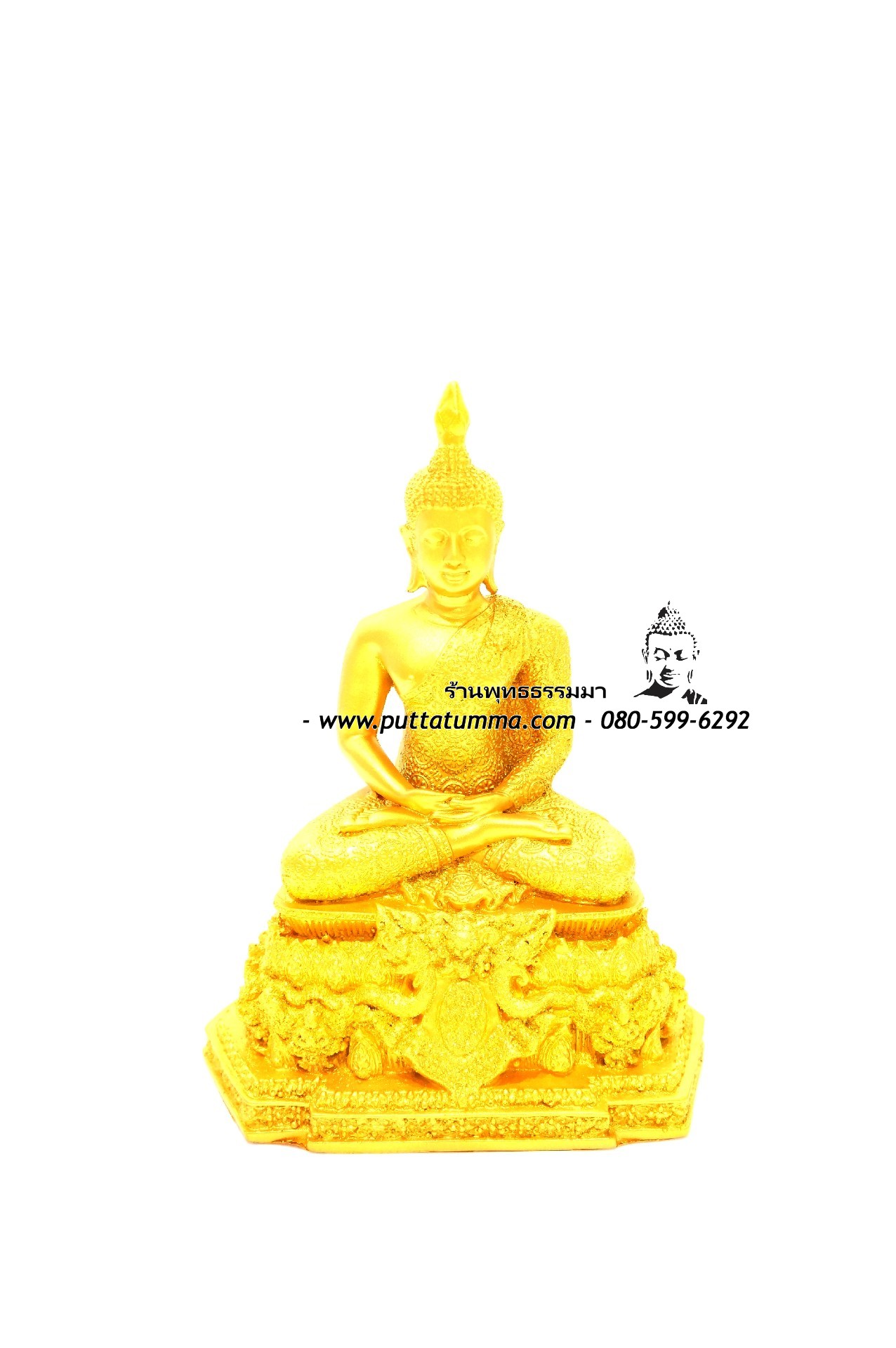 พระประจำวันพฤหัสบดี เนื้อเรซิ่น พ่นทอง หน้าตัก 5 นิ้ว สูง 9.5 นิ้ว