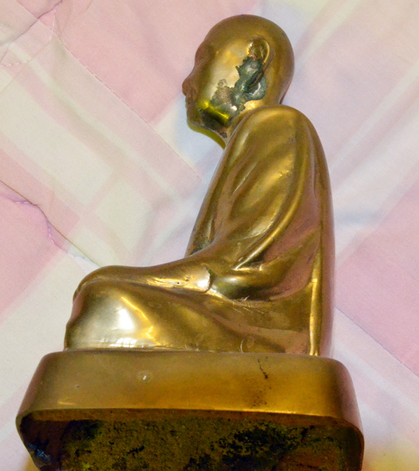 หลวงพ่ออินทร์ วัดเกาะหงษ์ ขนาด4นิ้ว เนื้อทองเหลือง สวยๆดินเก่า