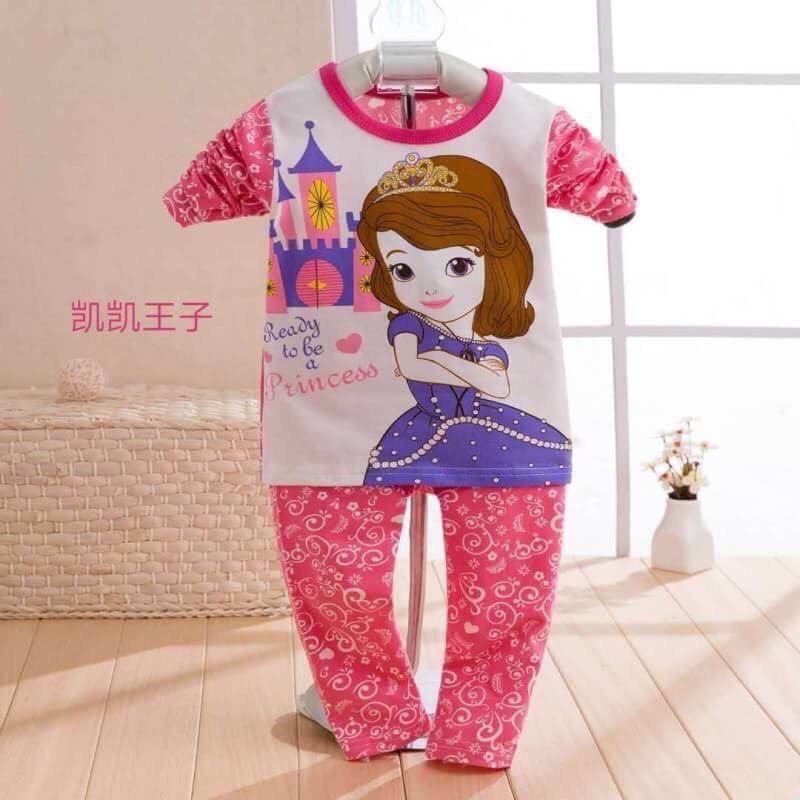 พร้อมส่ง ชุดนอนเด็ก ลายการ์ตูน ชาย/หญิง ชุดนอนขายาว