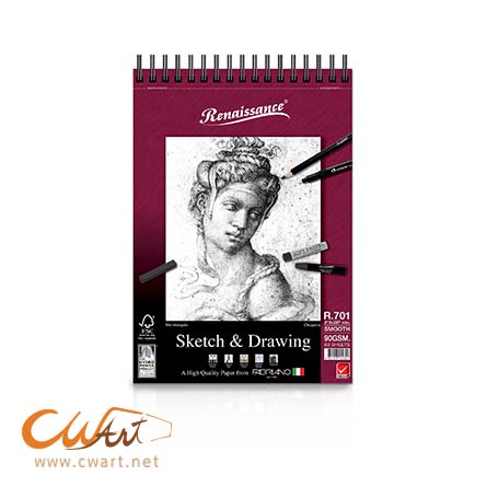 สมุดสเก็ตช์ Renaissance R702 ริมลวด A5 90g 60sht