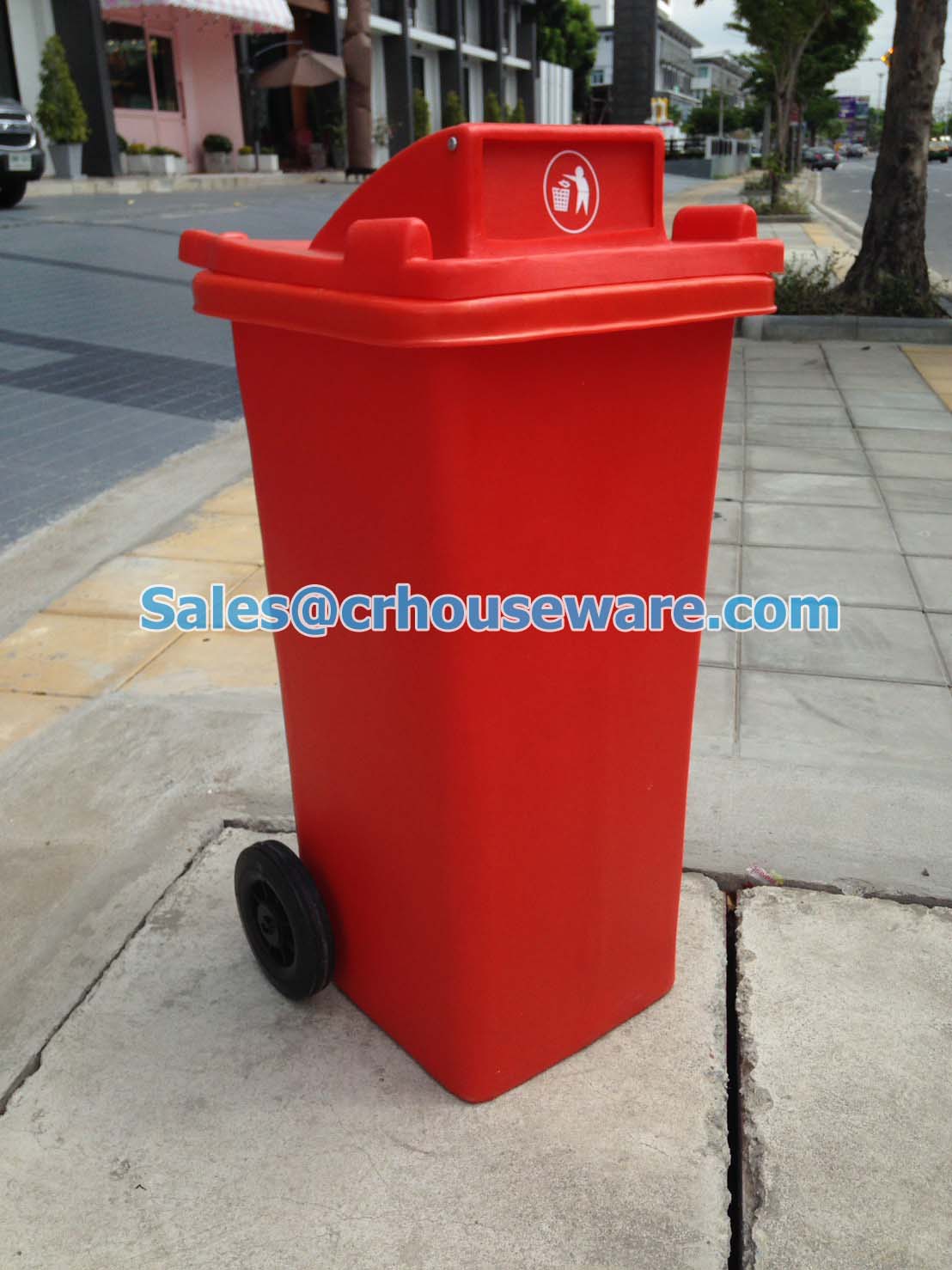 ถังขยะ120 ลิตร มีล้อมีช่องทิ้ง 001-TC120RD Wheeled bin There are rubbish.120 liter 001-TC120RD