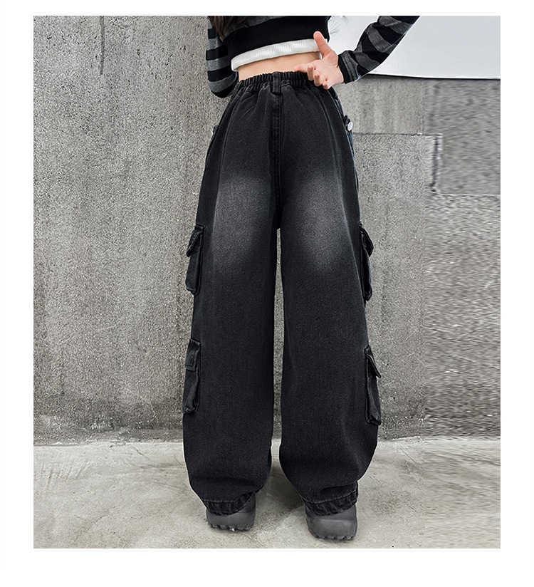 ชุดเต้น Coverdance เสื้อครอป แมว พร้อมปลอกแขน / กางเกงยีนส์คาร์โก้