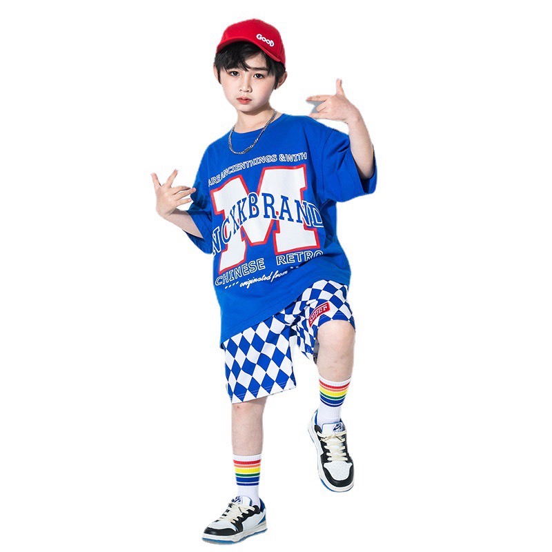 พร้อมส่ง ชุดเต้น ชุดเชียร์ เซ็ทเสื้อแขนสั้น+กระโปรง/กางเกง ลายหมากรุก