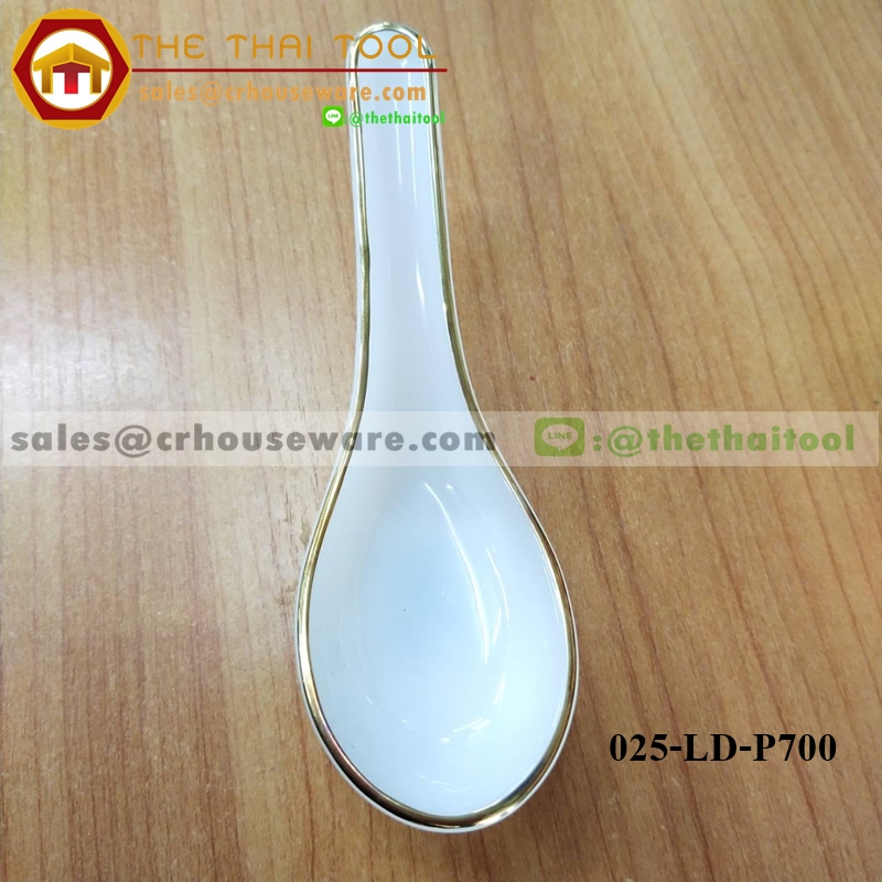 ช้อนเนื้อมุก ลาย Pearl Design Dinner (ลายมุก ขาวขอบทอง)