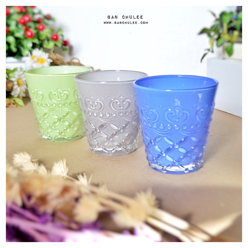 A Set Of 3 Glass Cups แก้วน้ำ เซต 3 ใบ
