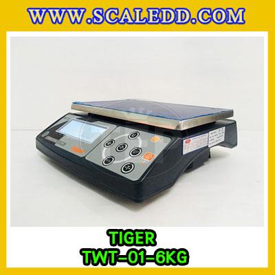 เครื่องชั่งน้ำหนักดิจิตอลตั้งโต๊ะ พิกัด6กิโลกรัม ความละเอียด0.2g ยี่ห้อ TIGER รุ่น TWT (เครื่องชั่งผ่านตรวจรับรองจากสำนักชั่งตวงวัด)