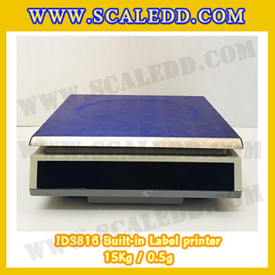 เครื่องชั่งน้ำหนักดิจิตอล พิกัดน้ำหนัก 15kg ยี่ห้อ SDS รุ่น IDS816 ค่าละเอียด 0.5g Built-in Label printer