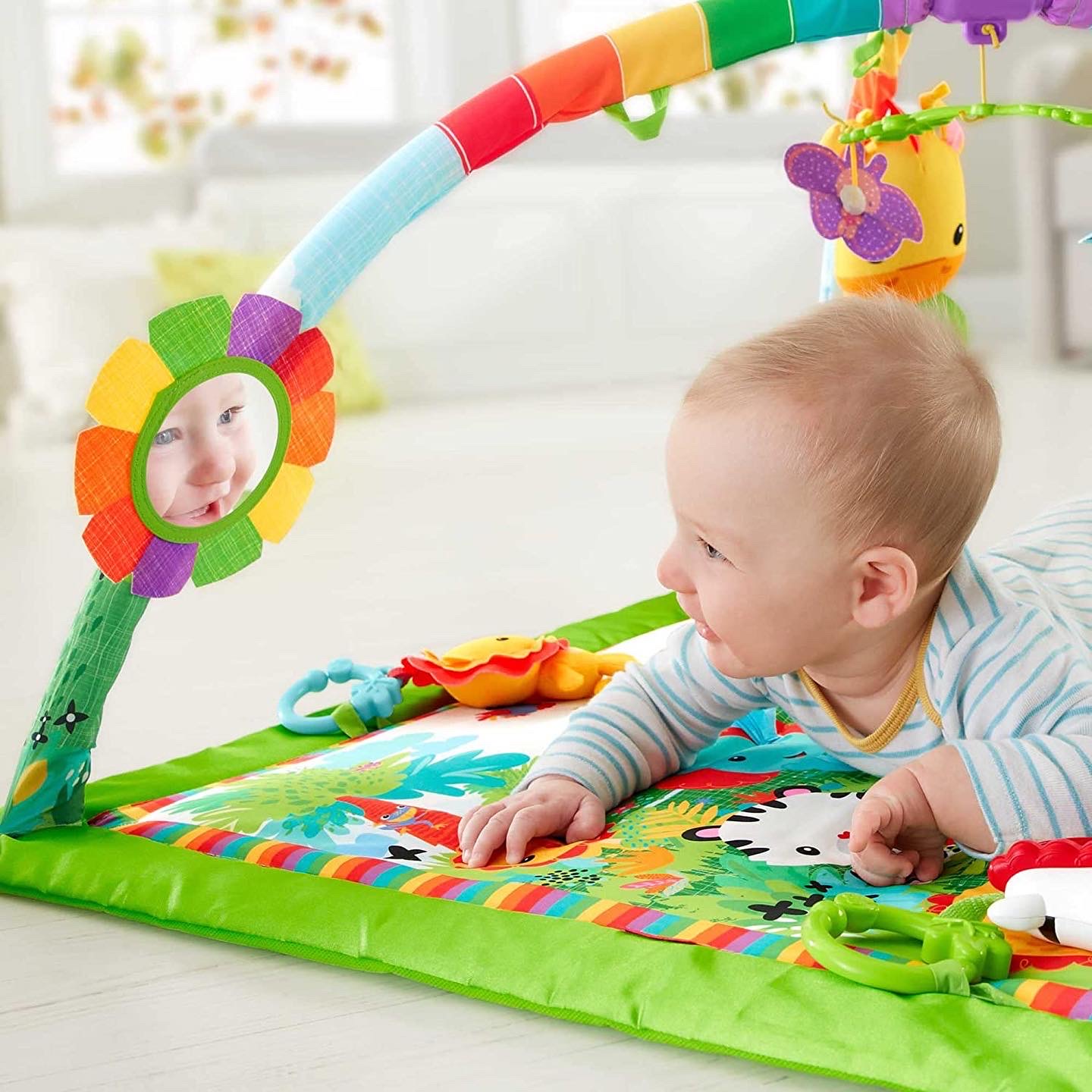 เบาะรองนอนรุ่นใหม่ล่าสุด Fisher-Price Rainforest Music & Lights Deluxe Gym