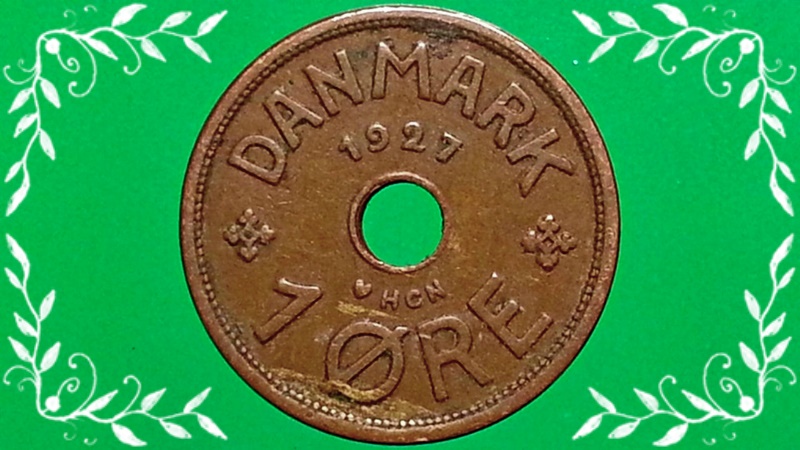 เหรียญ เงินตรา ประเทศ เดนมาร์ก Øre (N ♥ GJ) 1927