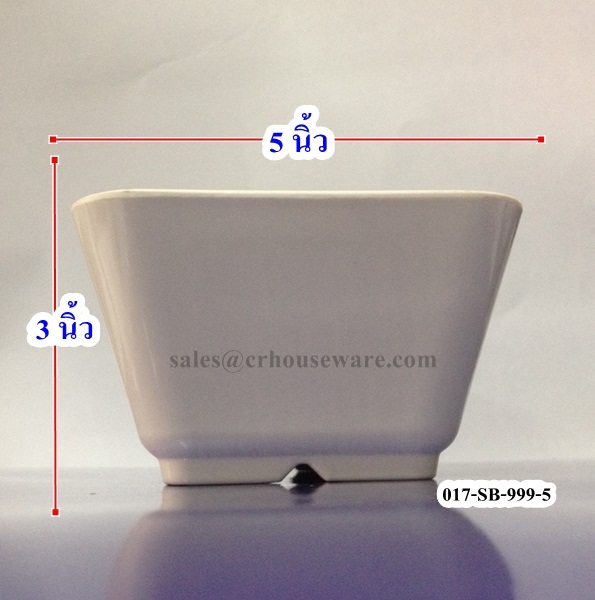 ชามข้าว/ถ้วยซุป ทรงสี่เหลี่ยม 5" 017-SB-999-5